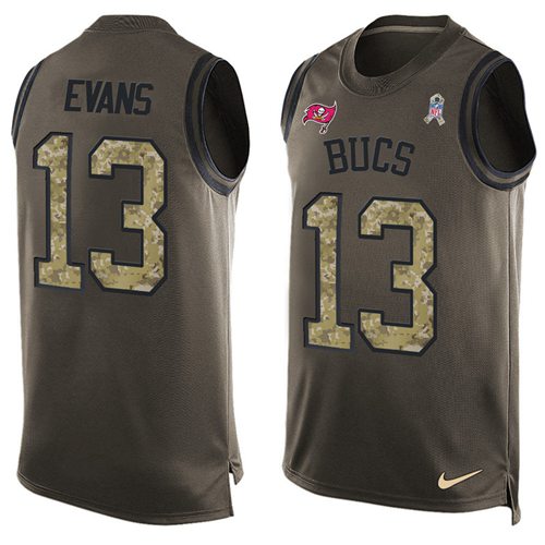 Nike Buccaneers #13 Mike Evans Green Men's Stitched NFL Limited Salute To Service Tank Top Jersey